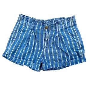 2/$25 American Eagle Denim Preppy Festival Lightweight Stripes Cuffed Shorts 4